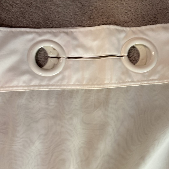 Cream Color Hookless Shower Curtain and Liner - Picture 2 of 10